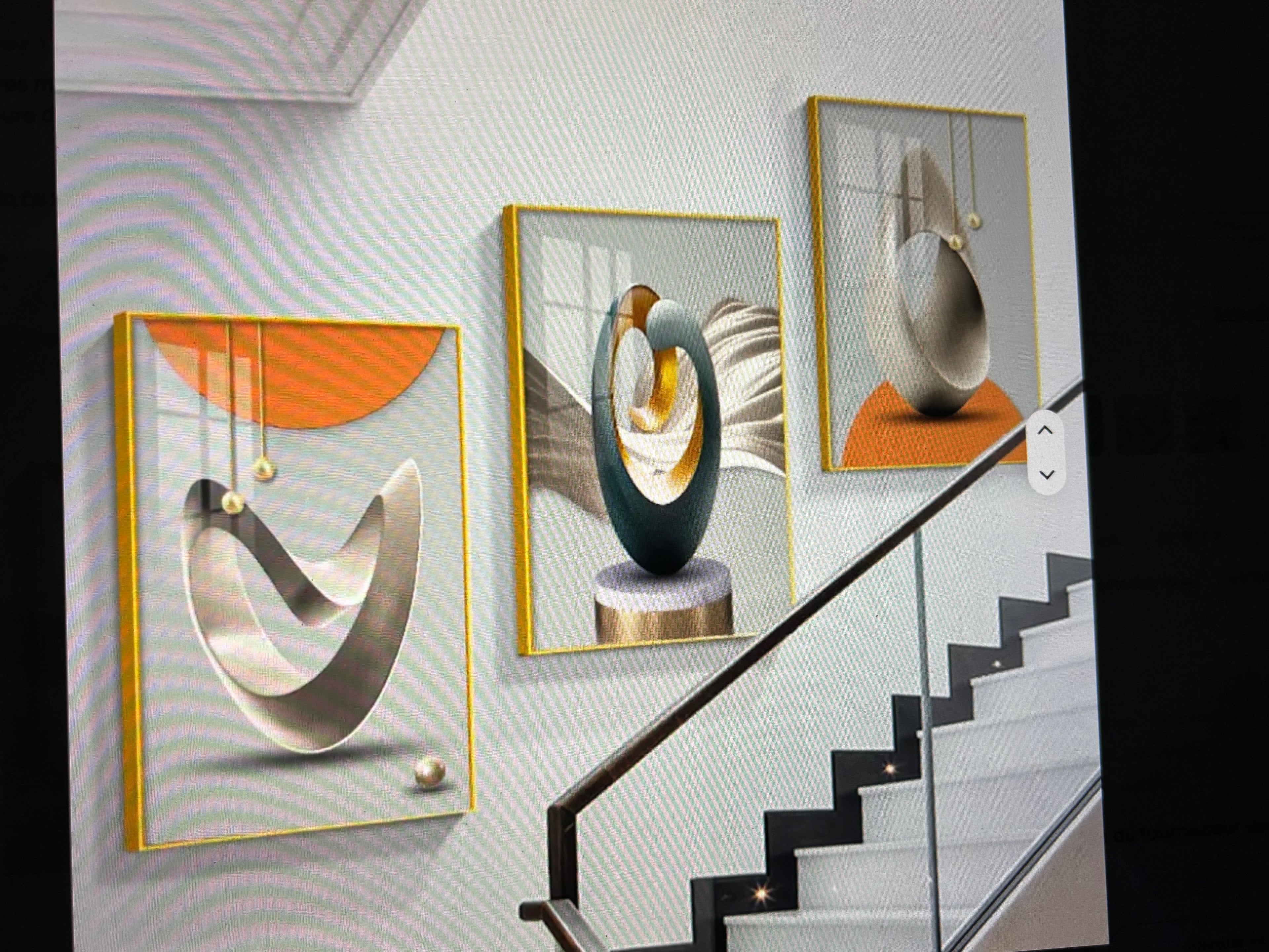 Trio de faux tableau 60cm sur 40 cm