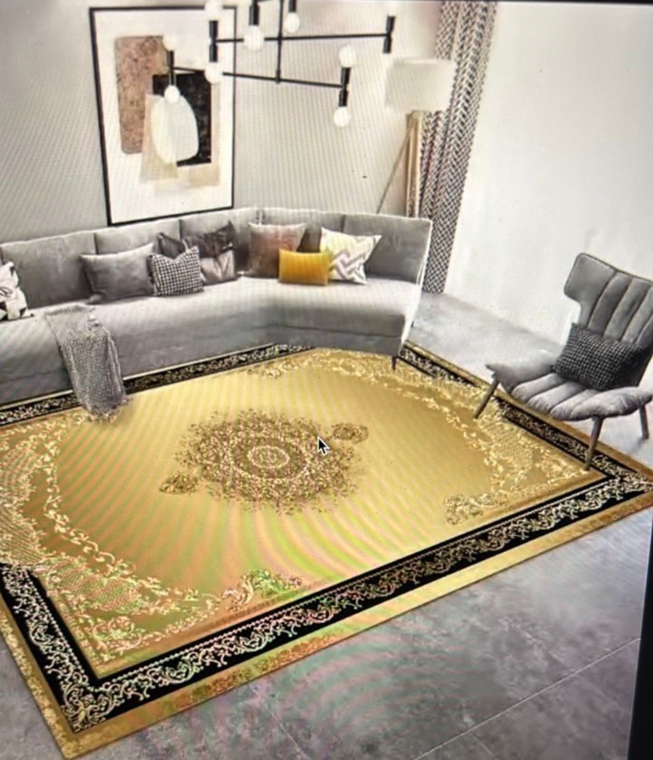 Tapis de salon 3D avec effet velours 280cm sur 180cm