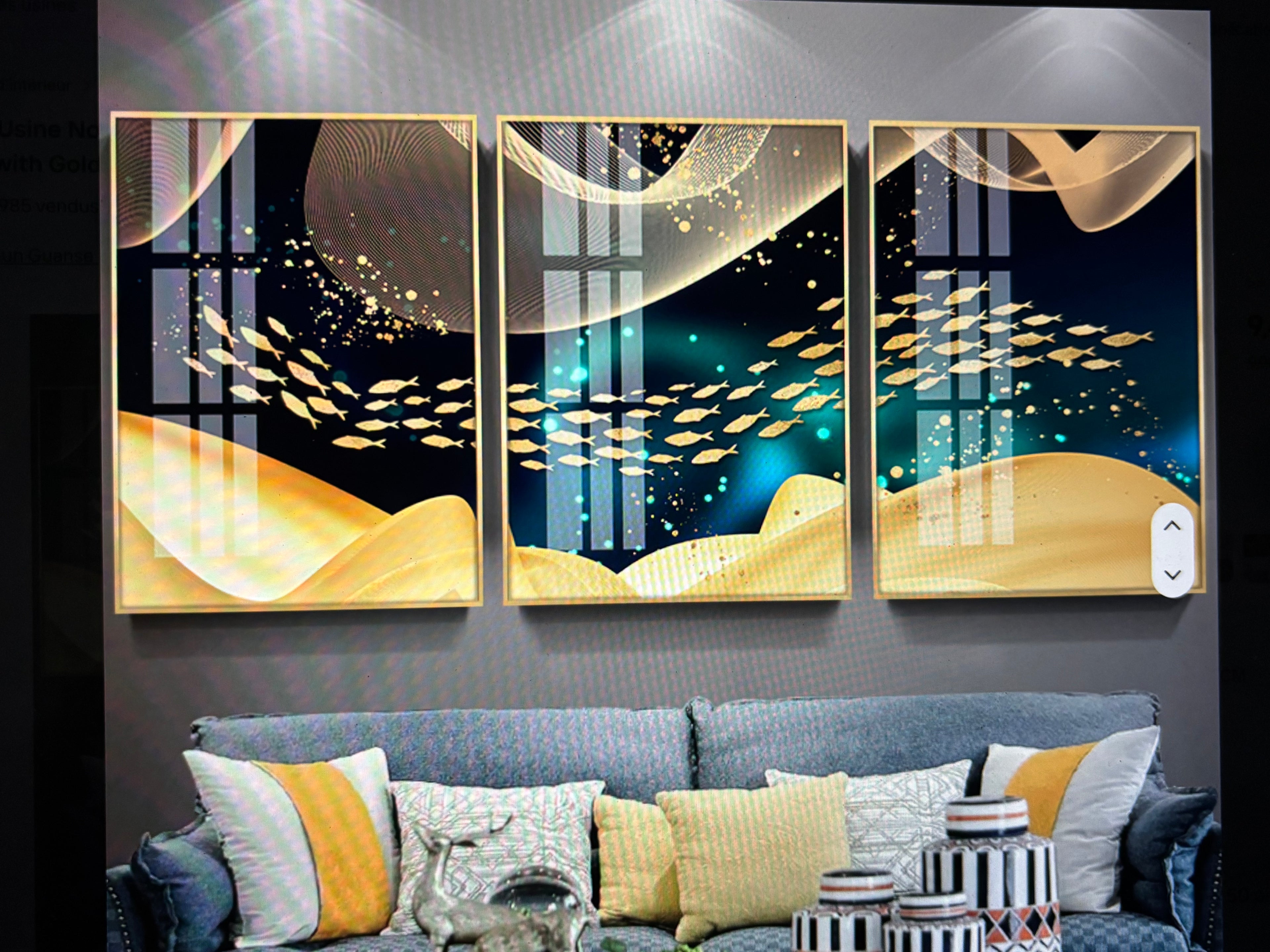 Trio de faux tableau 60cm sur 40 cm