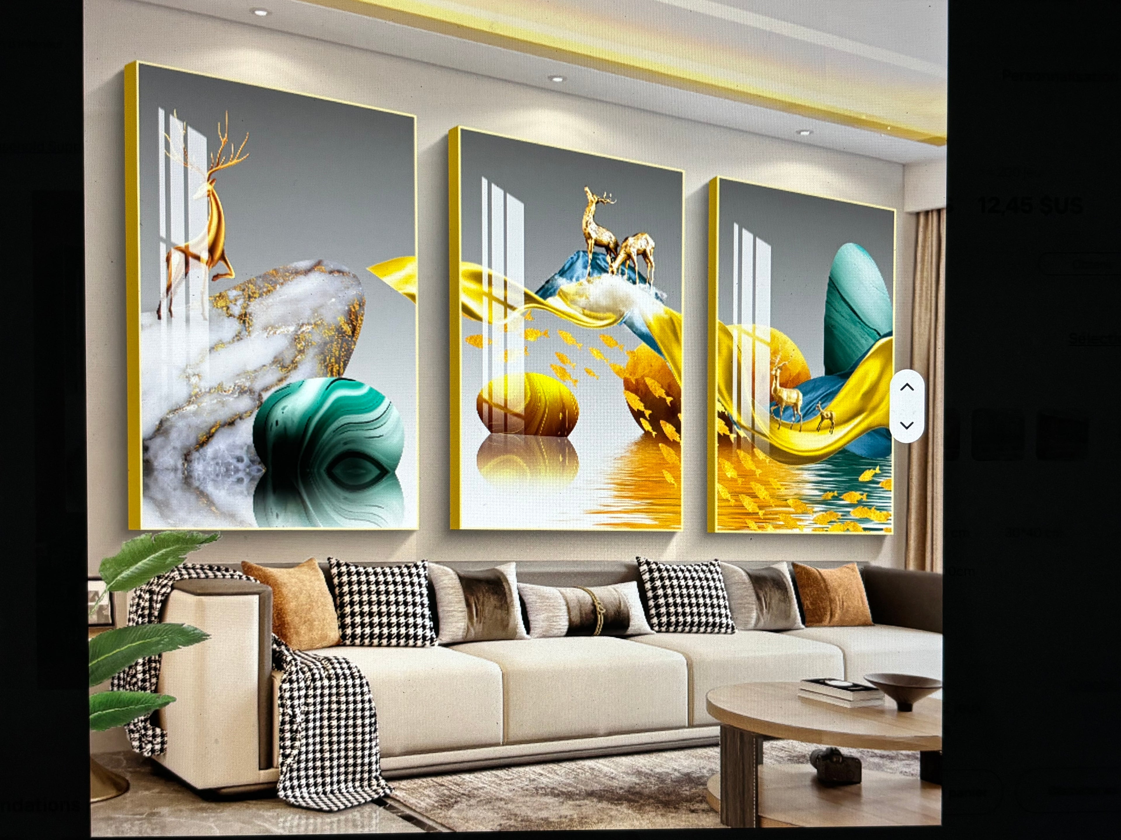 Trio de faux tableau 60cm sur 40 cm